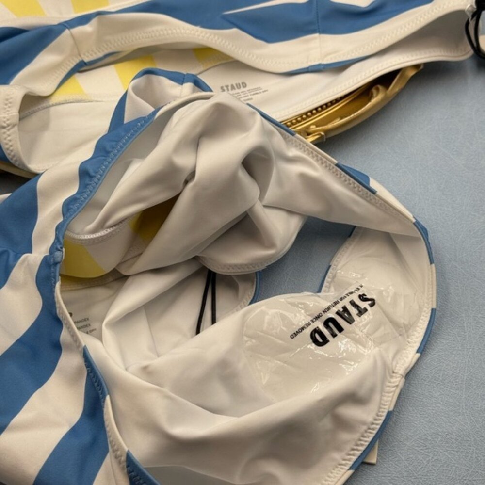 🆕 STAUD 🧿 NWT ColorBlock Stripe Bikini Set: Liv Top Sz L + Devon Bottom Sz XL - Picture 13 of 16